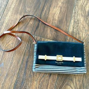 Kaye Spade Striped Canvas leather shoulder bag